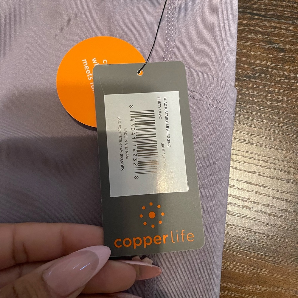 CopperLife Lower Back Support Adjustable Dusty Lilac Leggings- NEW